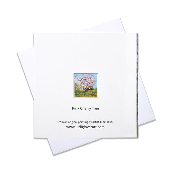 A tree card showing a cherry tree with pink blossom, perfect as an artistic birthday card