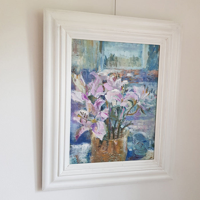 Pink Lilies - Original Oil Painting By Judi Glover