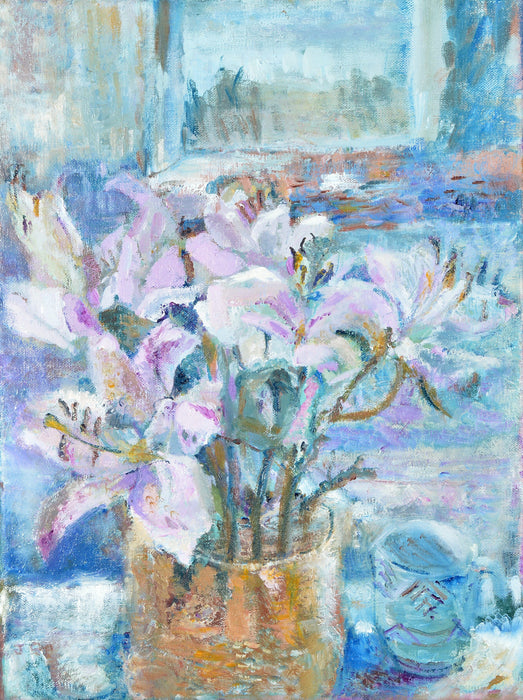 Pink Lilies - Original Oil Painting By Judi Glover