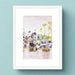 Mounted and framed wall art of a botanical print showing beautiful flowers making an ideal print for a kitchen