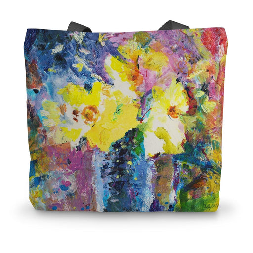 Colourful tote bag made from eco friendly cotton making a practical yet stylish canvas shopping bag