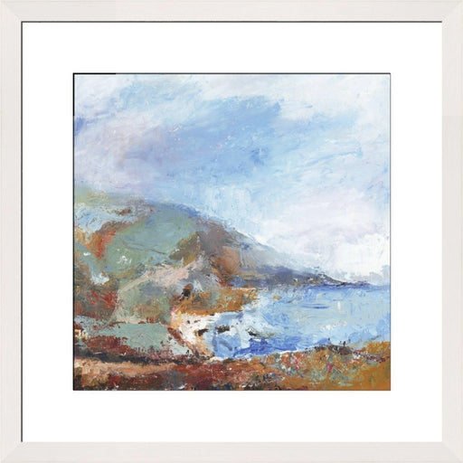 Fine Art Print. Giclee Print made from original painting of a Cornish Coastal Path. Framed prints from original art. Available at Judi Glover Art. Original Painting by Judi Glover. Used for Wall Art. 