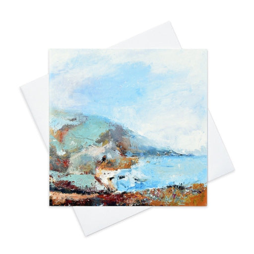 Artistic greeting card from a painting of the Cornwall coast. The coastal card is available from Judi Glover Art