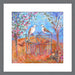 Dove prints framed in dark grey from www.judigloverart.com. The doves art print has two doves facing each other upon a gate with colourful trees beside them