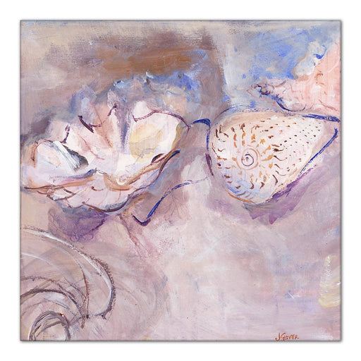 Sea Shells canvas Print. Canvas Print made from original painting. Stretched Canvas Print from original art. Available at Judi Glover Art. Original Painting by Judi Glover. Used for Wall Art. 