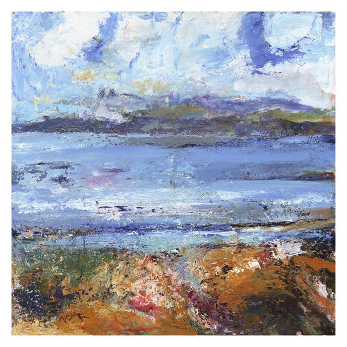 Fine Art Print made from original painting of the Isle of Iona, Scotland. Hebredes Painting. Framed prints from original art available at Judi Glover Art. Original Painting by Judi Glover that is Used for Wall Art.