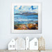 Iona Art Print from an original art painting of the Isle of Iona. The Seascape Print shows the shoreline and a sea view of Iona and is available at Judi Glover Art