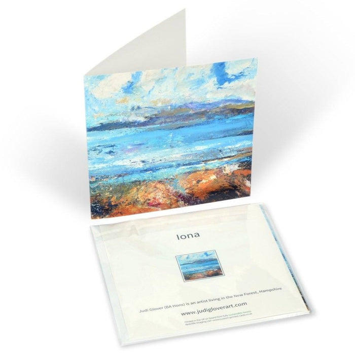 Iona cards from a painting of the Isle of Iona by Judi Glover Art. Each Iona greeting card is 6" x 6" and is printed in the UK and provided with envelopes