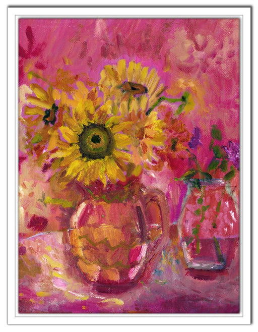 sunflowers Canvas Print. Canvas Print made from original painting of flowers. Canvas Print from original art. Available at Judi Glover Art. Original Painting by Judi Glover and used for Wall Art. 