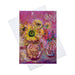 Artistic Greeting Card with sunflowers made from original art in the UK by Judi Glover Art. The Sunflower greeting card is blank inside each art card is provided with envelopes
