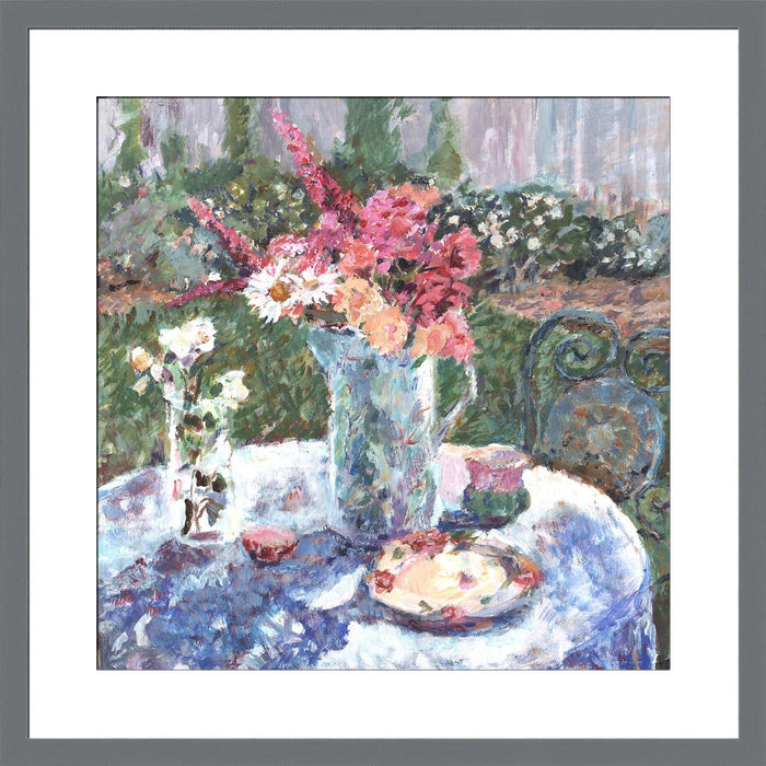Roses Fine Art Print. Roses and daisies fine art print made from original art. This giclee art print is available as a fine art print. The fine art print is available as a framed art print. Fine Art prints from Original art by UK artist Judi Glover. 