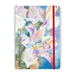 Pretty notebook with a cover from a painting of pink lilies. The floral notebook is A5 with 120 pages of lined paper and is made in the UK