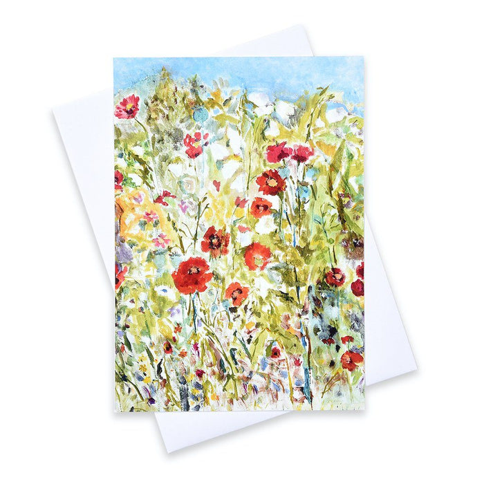 greeting card online at www.judigloverart.com. The floral card shows poppies and is from original art by Judi Glover