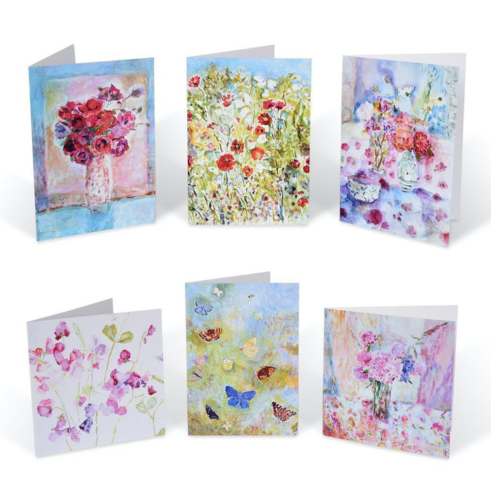 Set of floral cards online at www.judigloverart.com. The blank cards are from original art and include envelopes