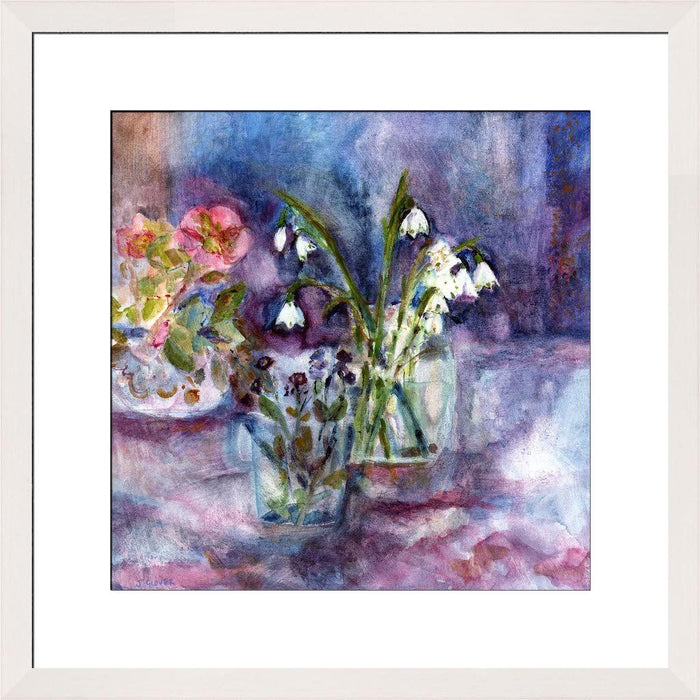 Forget me not prints by Judi Glover Art. The flower wall art prints are printed on giclee paper in the UK and are available in white, light grey or dark grey frames