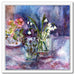 Forget me not canvas print at www.judigloverart.com. The flower canvas print is framed in a white tray frame and is a print from a painting by Judi Glover