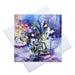 Art Greeting Card at Judi Glover Art from a painting of Spring flowers. The forget me not card in blank with envelopes, measures 6 x 6 inches and printed in the UK