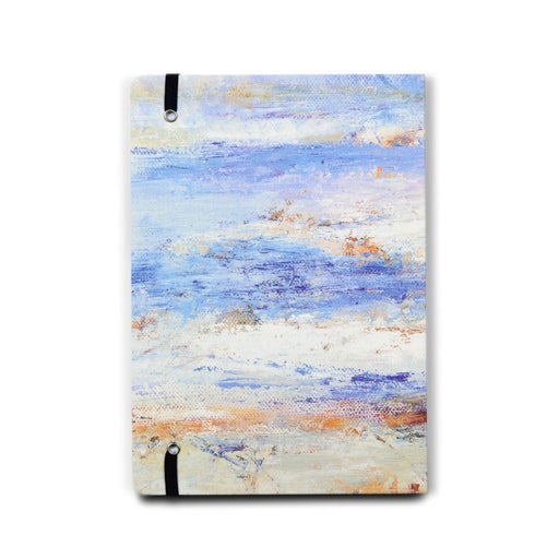 Artistic Notebook made from original art by Judi Glover Art. The decorative notebook has a print from a painting of St Columbas Bay its cover