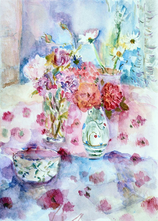Beautiful card available online at judi glover art. The greeting card shows flowers and is an original art greeting card