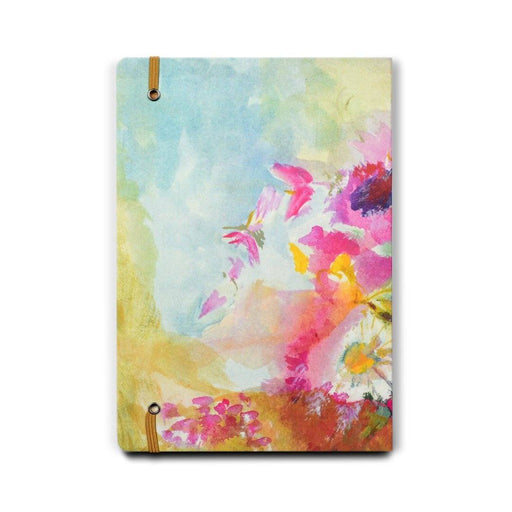 Beautiful notebook by Judi Glover Art. The arty notebook is lined with 120 pages. Each A5 notebook has a floral cover and an elastic enclosure