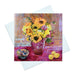 Sunflower cards with a painting of bright sunflowers. The fine art greeting cards are by Judi Glover Art. The art cards are blank inside.