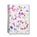 Pretty A5 notebook that includes a document pocket. The spiral notebook can be purchased as a lined notebook at judigloverart.com