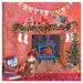 Christmas decor and Christmas print by Judi Glover Art showing a spaniel sitting by the fireplace on the night before Christmas. The Christmas wall art shows stockings, gingerbread house and ivy