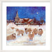 Christmas print by judi glover art. The Christmas wall art is showing a winter wonderland and sheep in the snow.